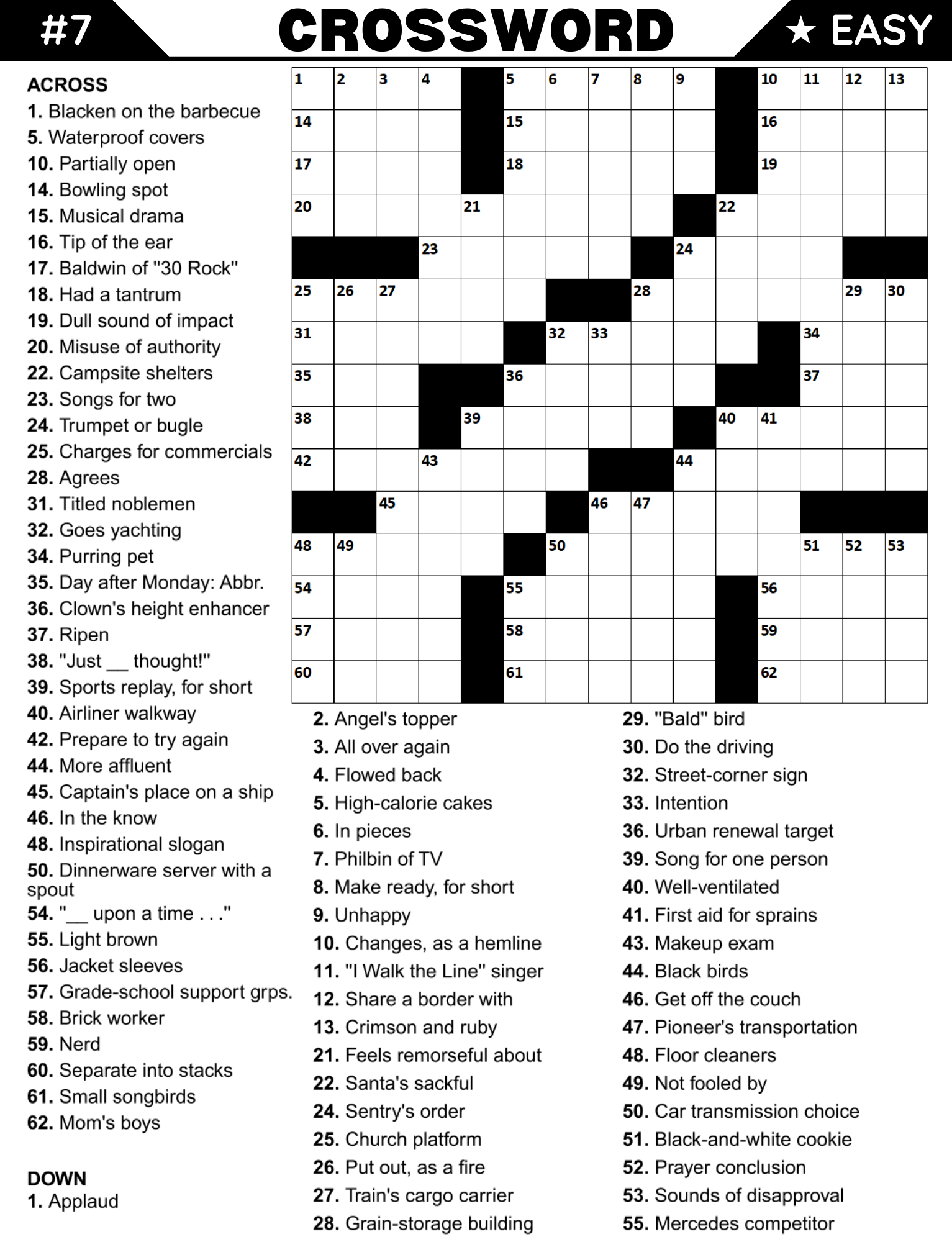 [Printable-PDF]Easy to Medium Crossword Puzzle Book For Adults and Seniors - 100 Puzzles