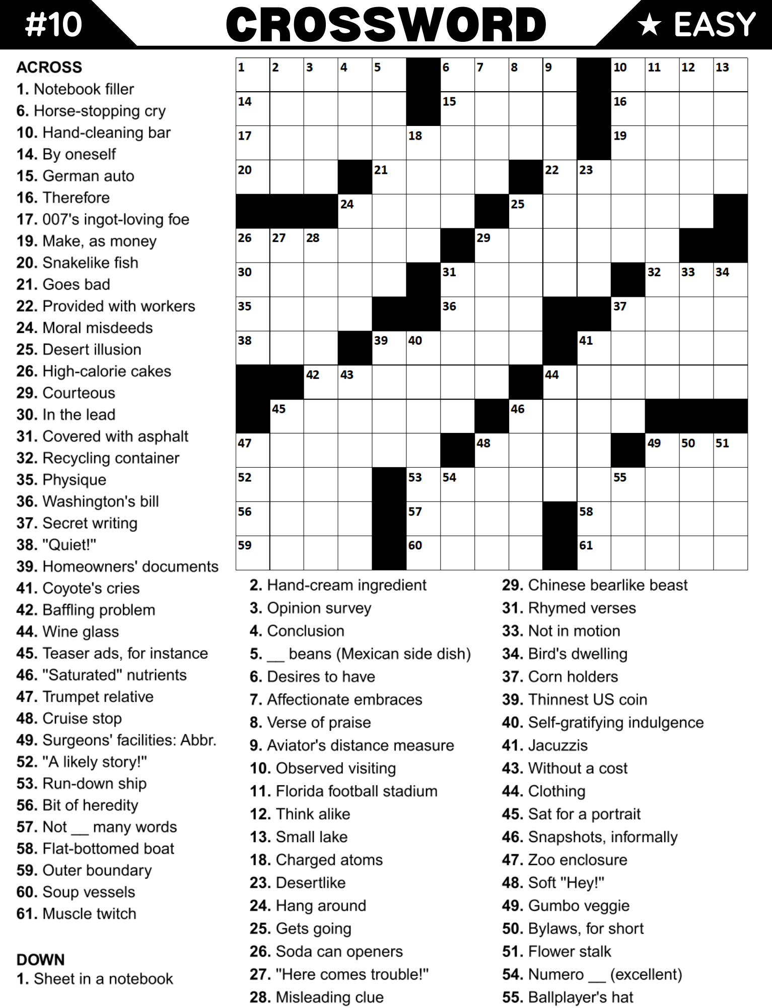 [Printable-PDF]Easy Crossword Puzzle Book For Adults and Seniors - 100 Puzzles