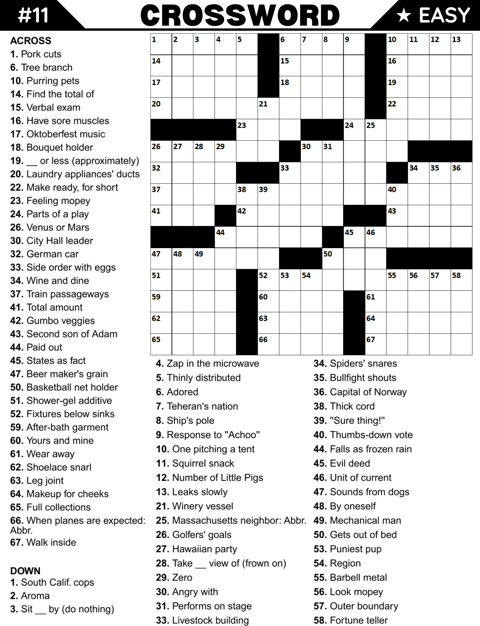 [Printable-PDF]Easy Crossword Puzzle Book For Adults and Seniors - 100 Puzzles