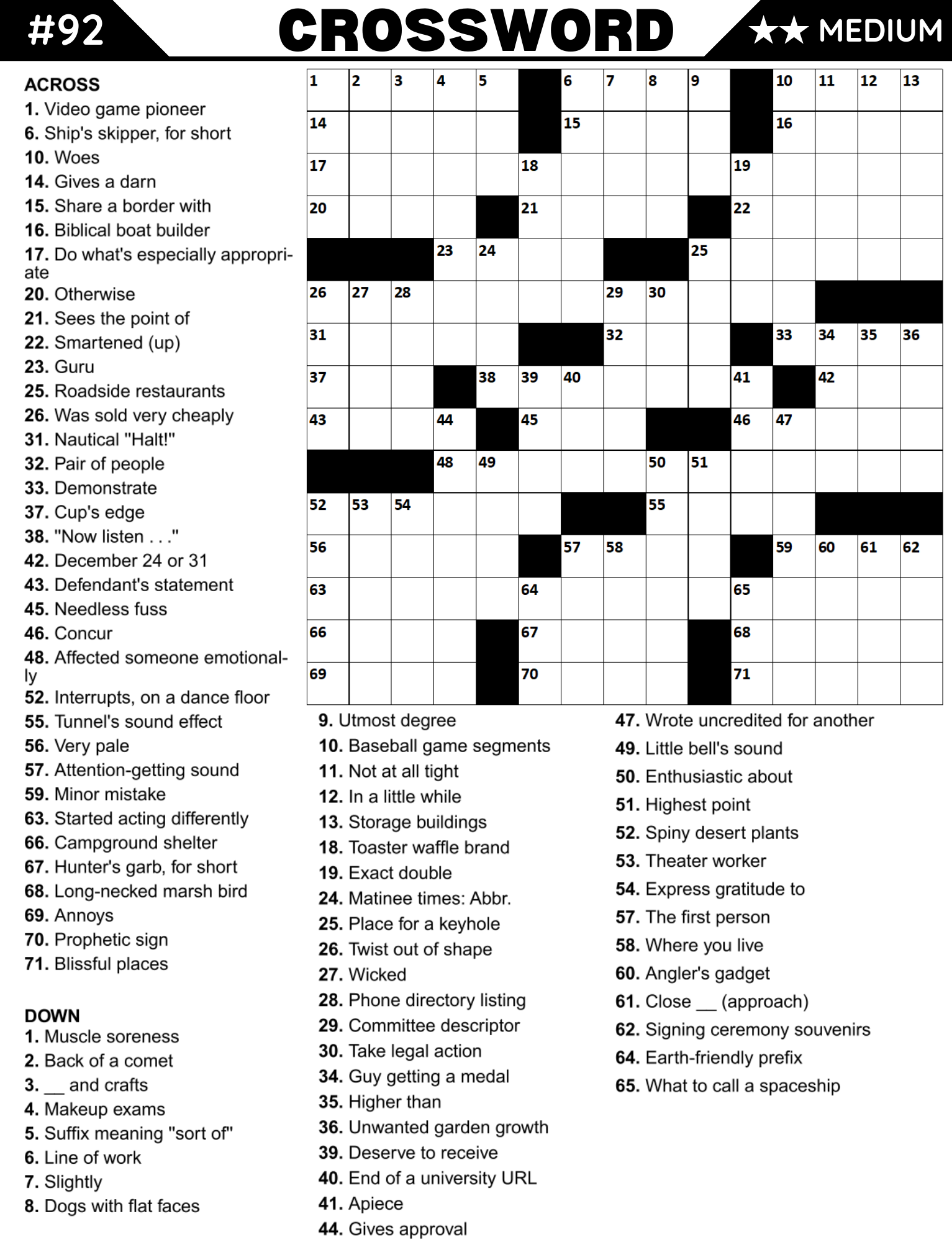 [Printable-PDF]Medium Crossword Puzzle Book For Adults and Seniors - 100 Puzzles