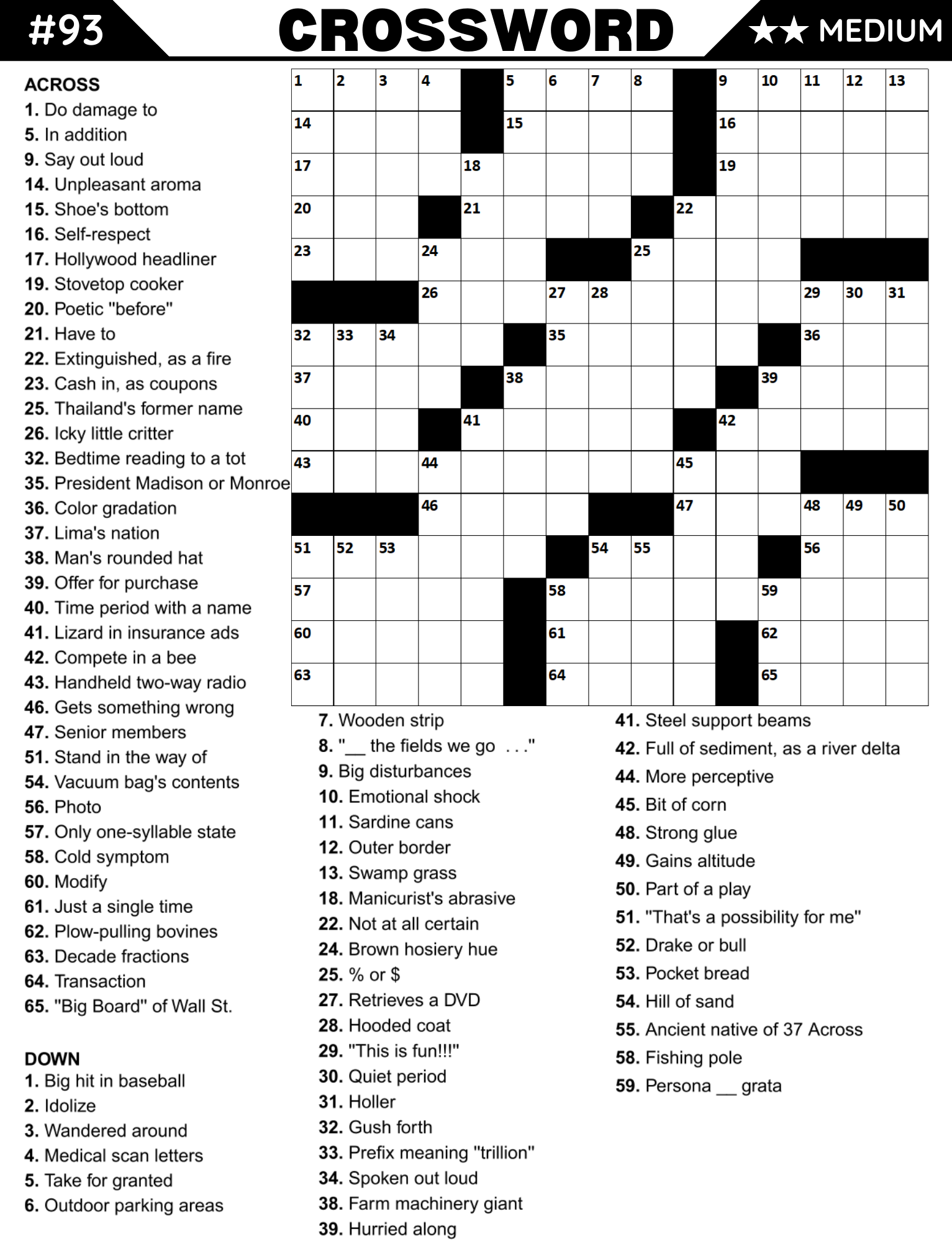 [Printable-PDF]Medium Crossword Puzzle Book For Adults and Seniors - 100 Puzzles