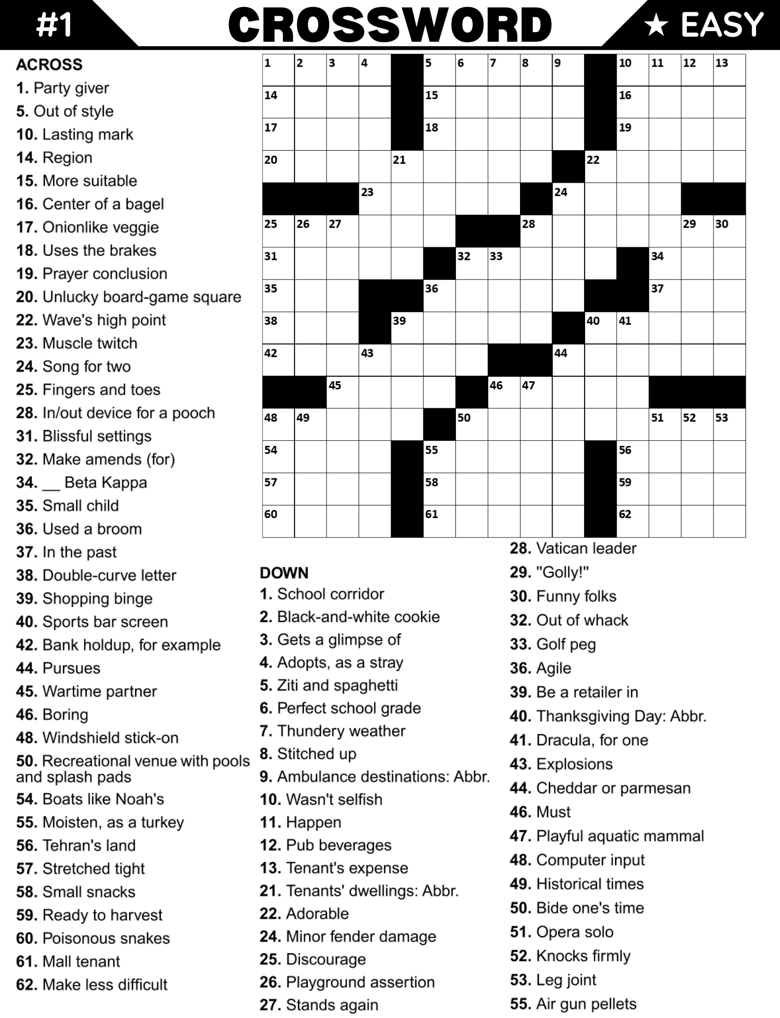 [Printable-PDF]Easy Crossword Puzzle Book For Adults and Seniors - 100 Puzzles