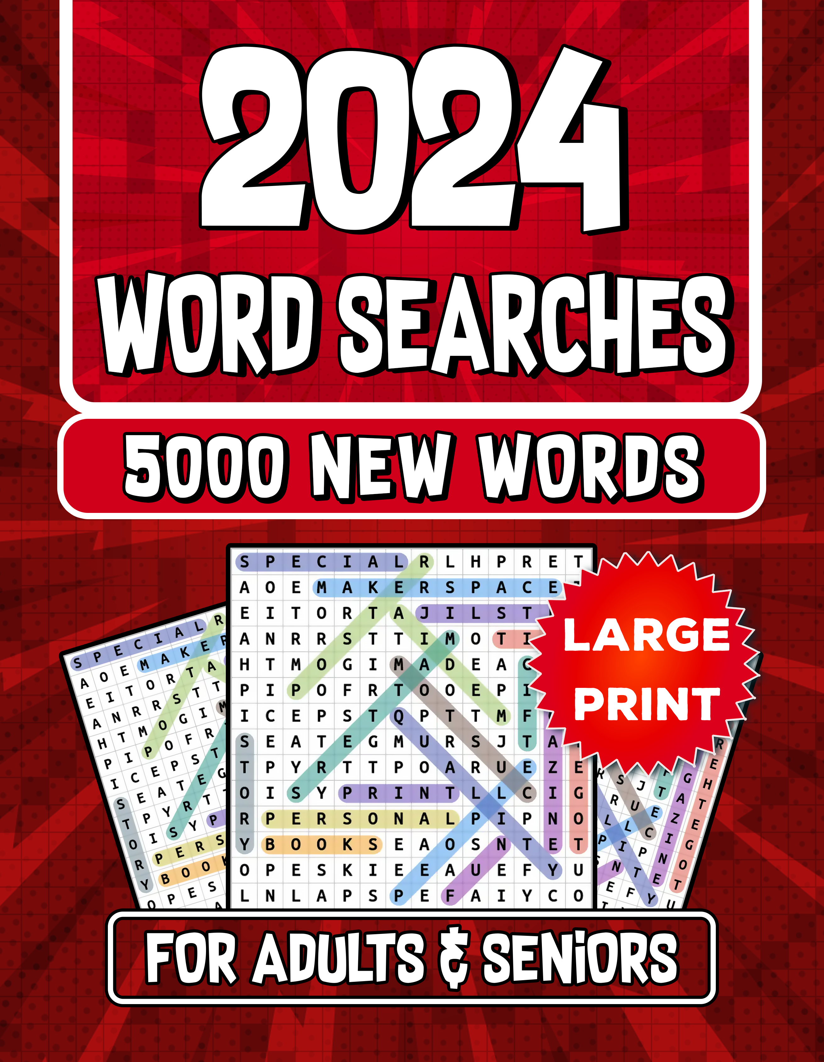 [Printable-PDF] 2024 Word Search Puzzle Books For Adults & Seniors Large Print - 5000 New Words