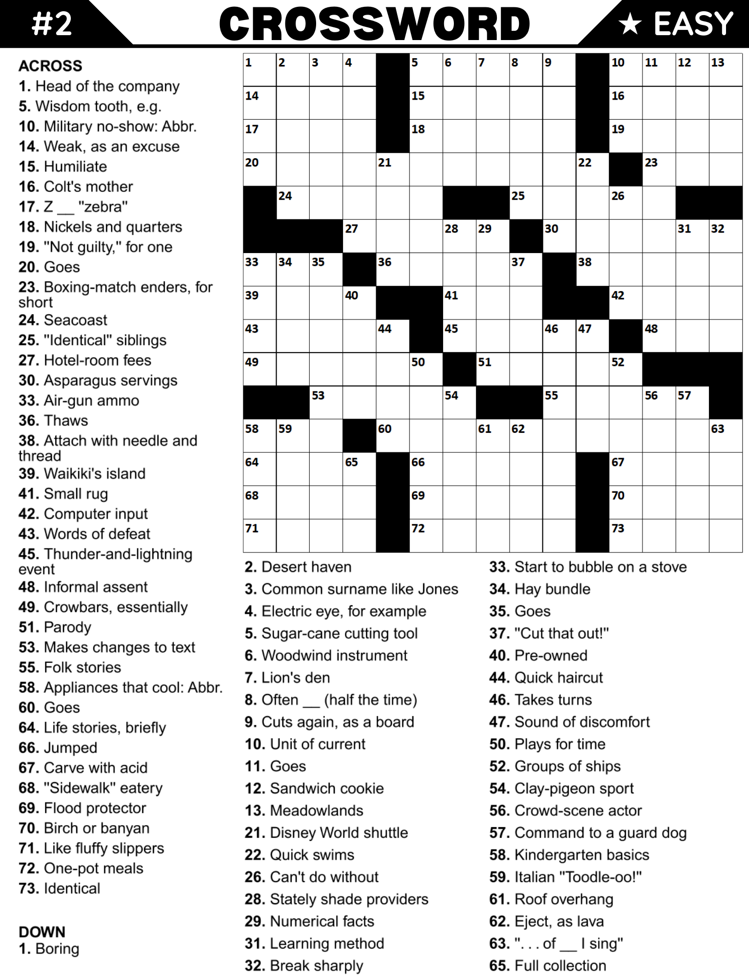 [Printable-PDF]Easy to Medium Crossword Puzzle Book For Adults and Seniors - 100 Puzzles