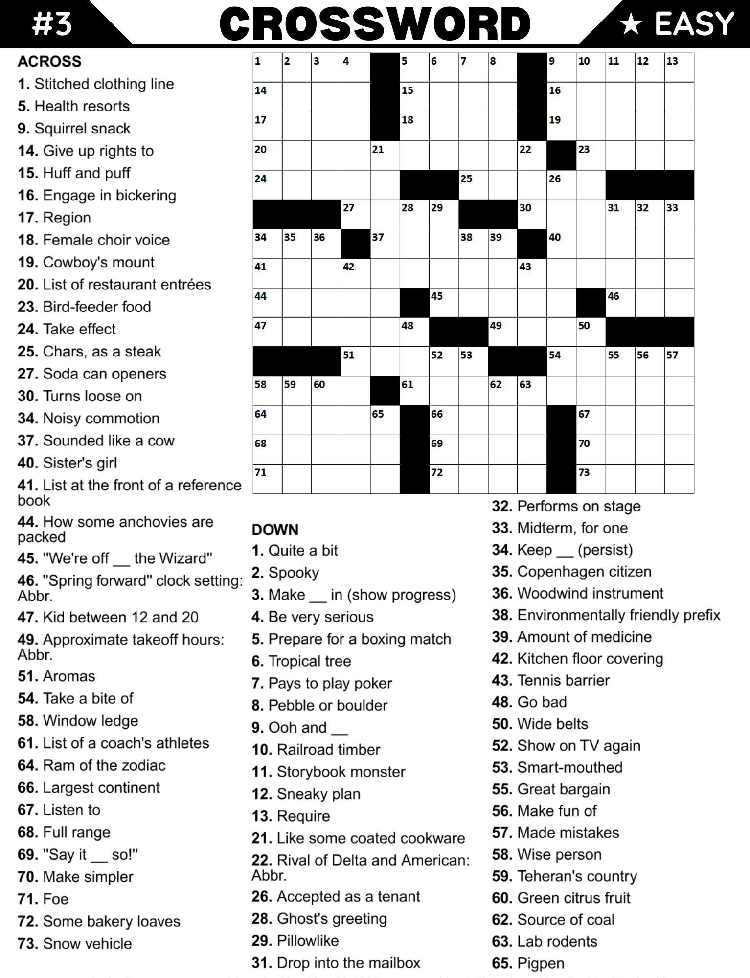 [Printable-PDF]Easy to Medium Crossword Puzzle Book For Adults and Seniors - 100 Puzzles