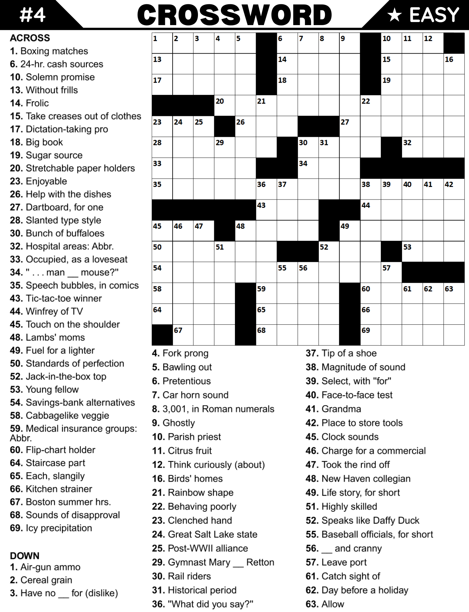 [Printable-PDF]Easy to Medium Crossword Puzzle Book For Adults and Seniors - 100 Puzzles