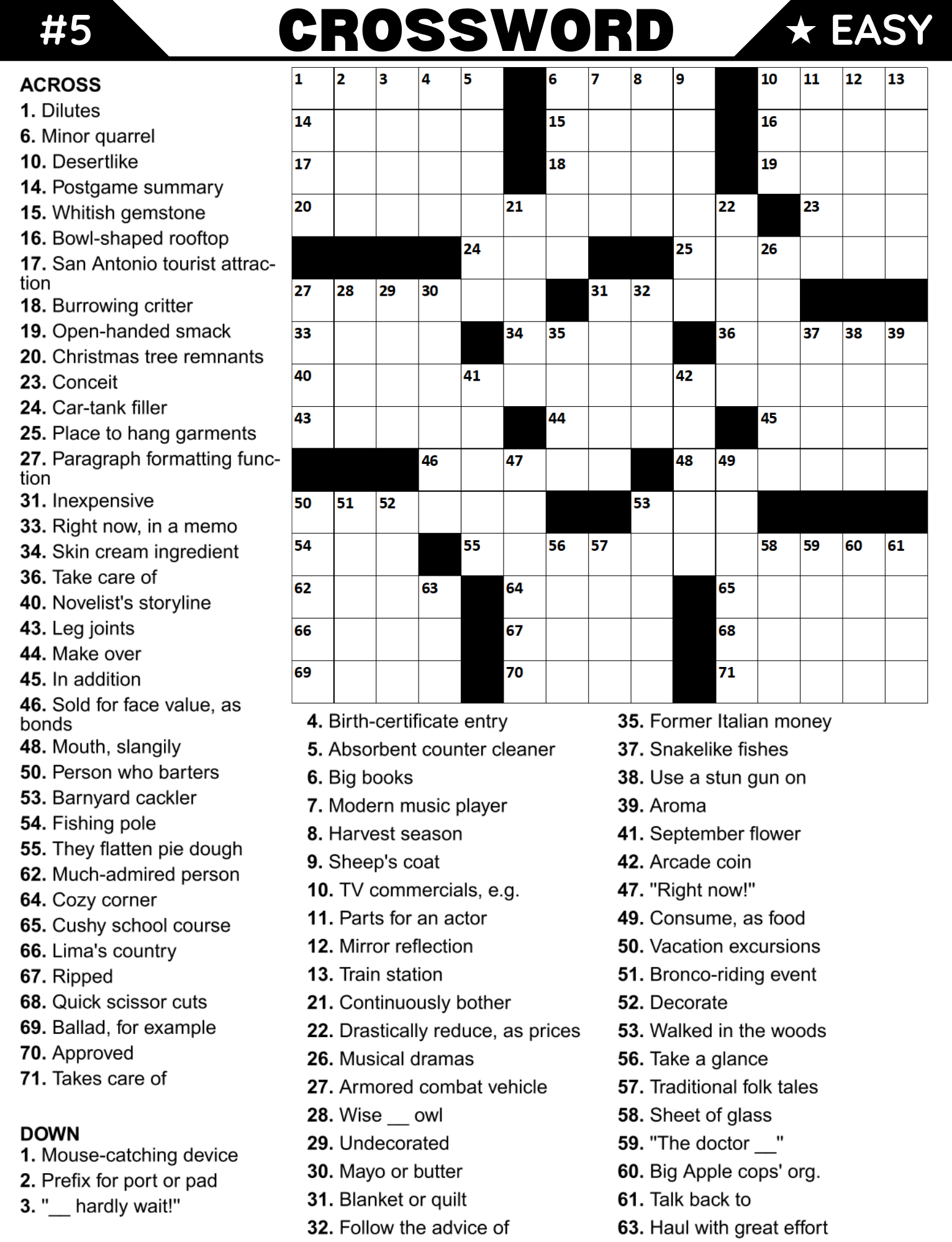 [Printable-PDF]Easy Crossword Puzzle Book For Adults and Seniors - 100 Puzzles