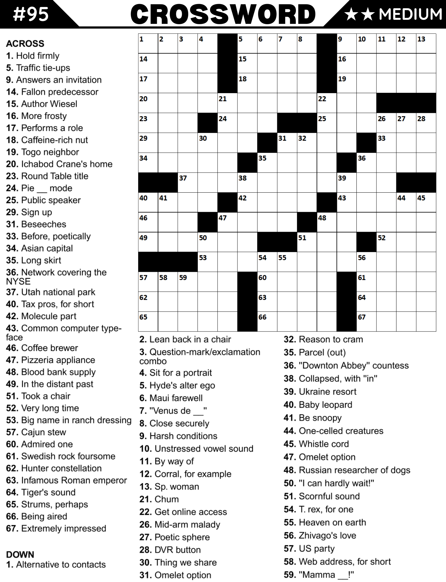 [Printable-PDF]Easy to Medium Crossword Puzzle Book For Adults and Seniors - 100 Puzzles