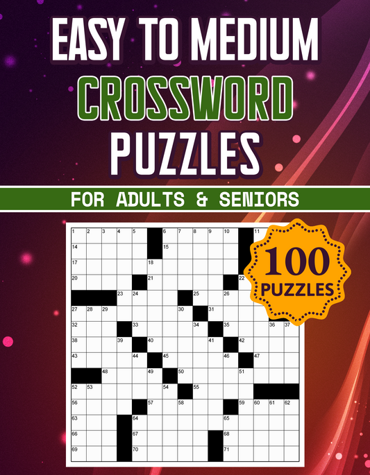 [Printable-PDF]Easy to Medium Crossword Puzzle Book For Adults and Seniors - 100 Puzzles