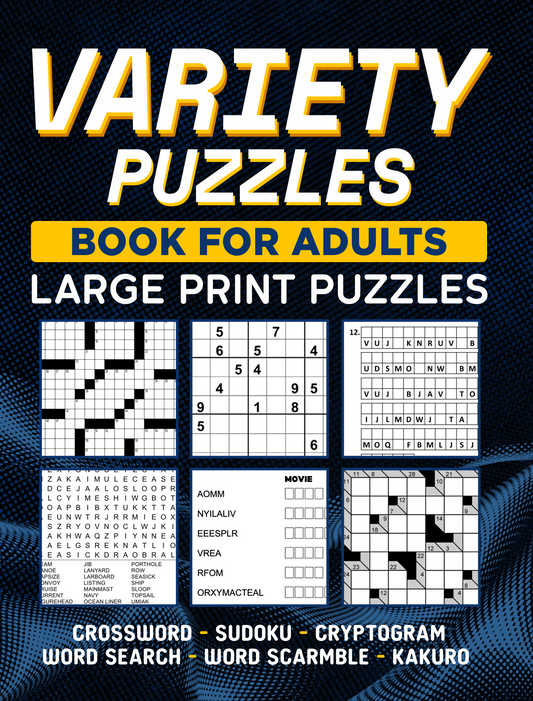 [Printable-PDF] 380+ Variety Puzzle Book For Adults & Seniors Featuring Crossword, Sudoku, Cryptogram & More Games